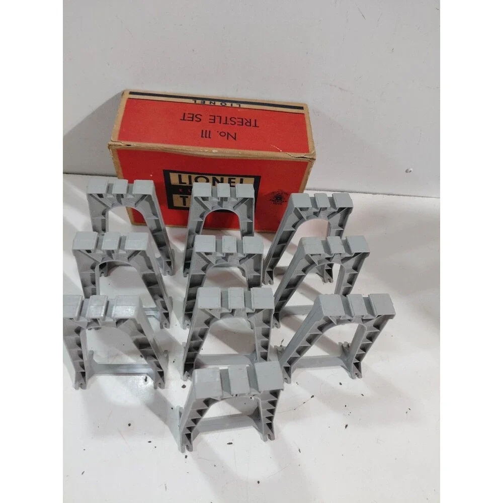 Lionel 111 O/27 Train Gauge Model Railroad Post War Grey Elevated 10pc Trestle